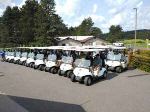 Golf Carts lined up